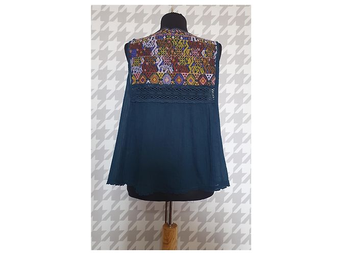 Camiseta sin mangas Free People Turquesa de Algodón Talla L Multicolor - vista 3