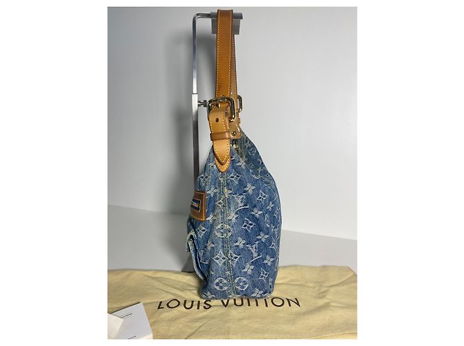 Bolsa de mão Louis Vuitton Baggy PM em denim azul - vista 3