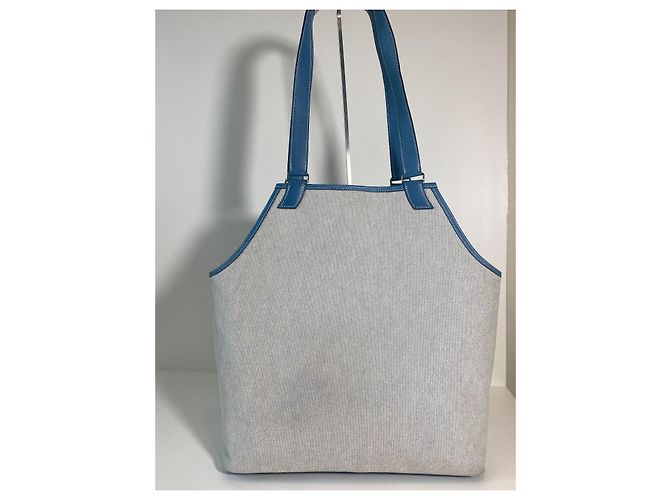 Hermès Jardinier Toile H Tela di jeans blu Blu chiaro - vista 2