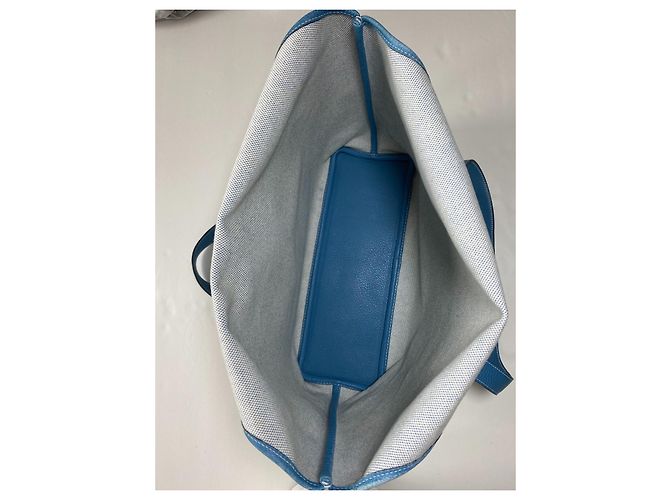 Hermès Jardinier Toile H Tela di jeans blu Blu chiaro - vista 5