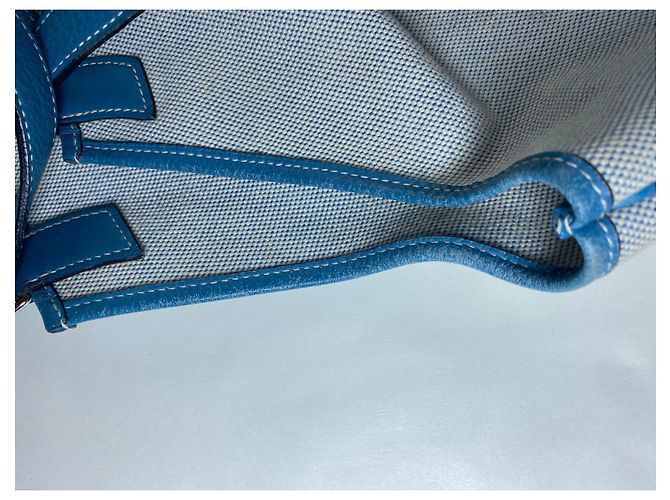 Hermès Jardinier Toile H Tela di jeans blu Blu chiaro - vista 6