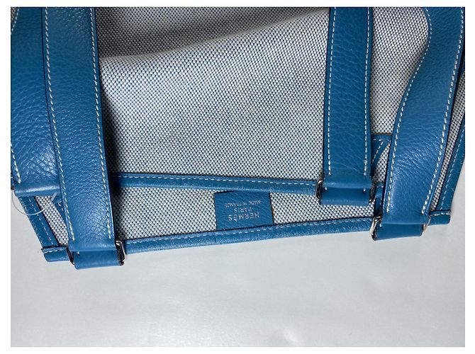 Hermès Jardinier Toile H Tela di jeans blu Blu chiaro - vista 7