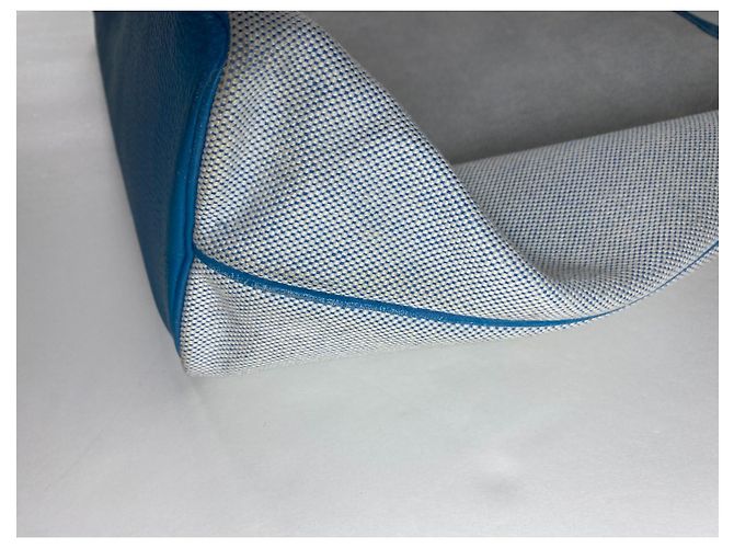 Hermès Jardinier Toile H Tela di jeans blu Blu chiaro - vista 8