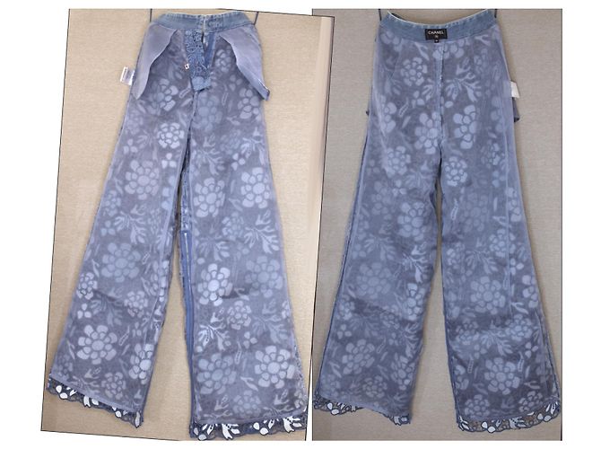 Chanel 2019 Pantalones vaqueros / pantalones de encaje de pasarela Azul - vista 13