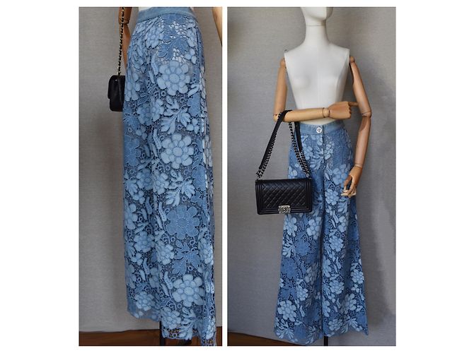Chanel 2019 Pantalones vaqueros / pantalones de encaje de pasarela Azul - vista 14