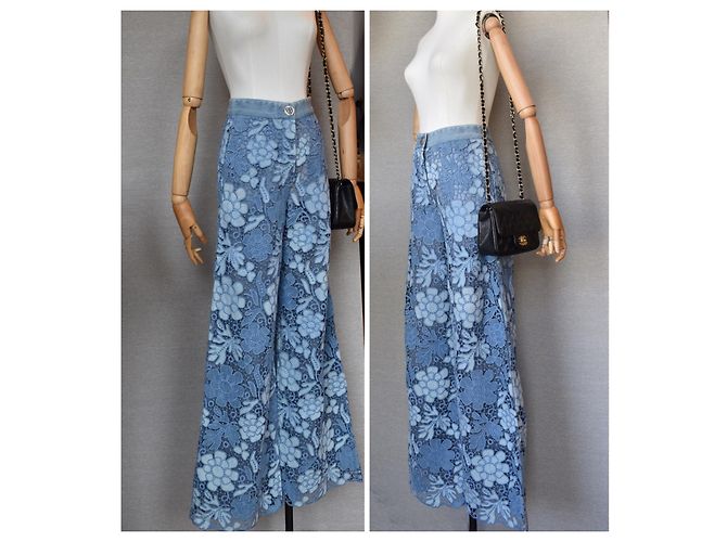 Chanel 2019 Pantalones vaqueros / pantalones de encaje de pasarela Azul - vista 18