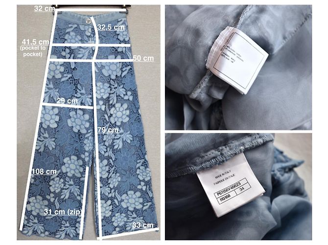 Chanel 2019 Pantalones vaqueros / pantalones de encaje de pasarela Azul - vista 9