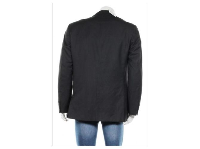 Calvin Klein Stylish 3 buttons Fitted Striped Suit Jacket, Size L Black - view 2