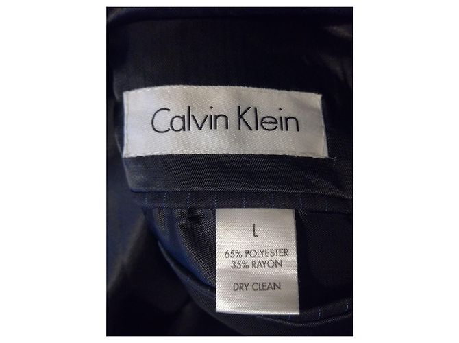 Calvin Klein Stylish 3 buttons Fitted Striped Suit Jacket, Size L Black - view 6