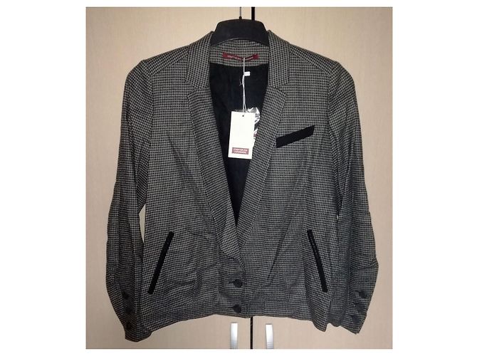 Comptoir Des Cotonniers NAJAC Never Warn Graue Wolljacke, Size 38 - Ansicht 3