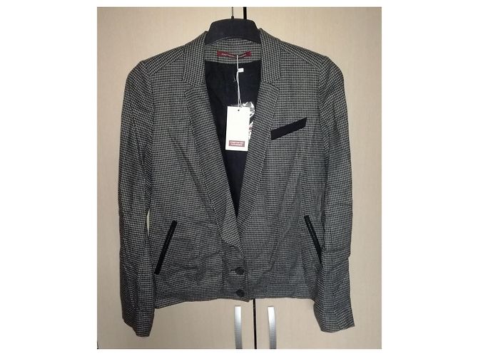 Comptoir Des Cotonniers NAJAC Never Warn Graue Wolljacke, Size 38 - Ansicht 4
