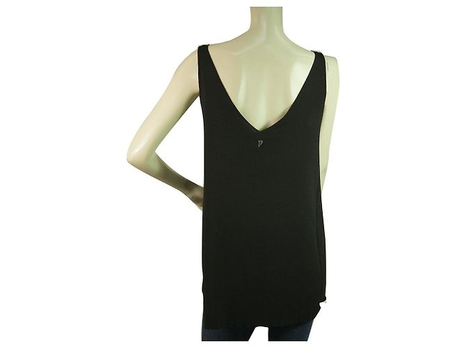 Dondup Blusa sin mangas de viscosa negra holgada sin mangas talla XS Negro - vista 2