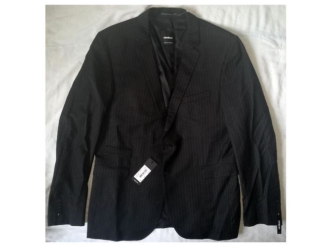 Autre Marque Strellson Jesse James NWT Blazer in lana nera Nero - vista 3