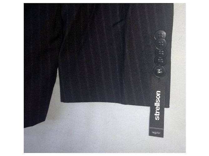 Autre Marque Strellson Jesse James NWT Blazer in lana nera Nero - vista 4