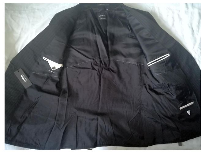 Autre Marque Strellson Jesse James NWT Blazer in lana nera Nero - vista 9