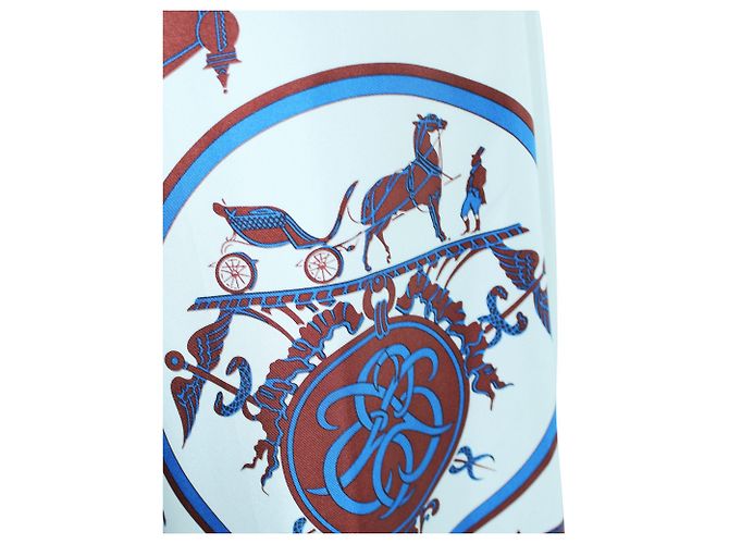 Hermès Pantalones con estampado de carruaje de seda Azul - vista 5
