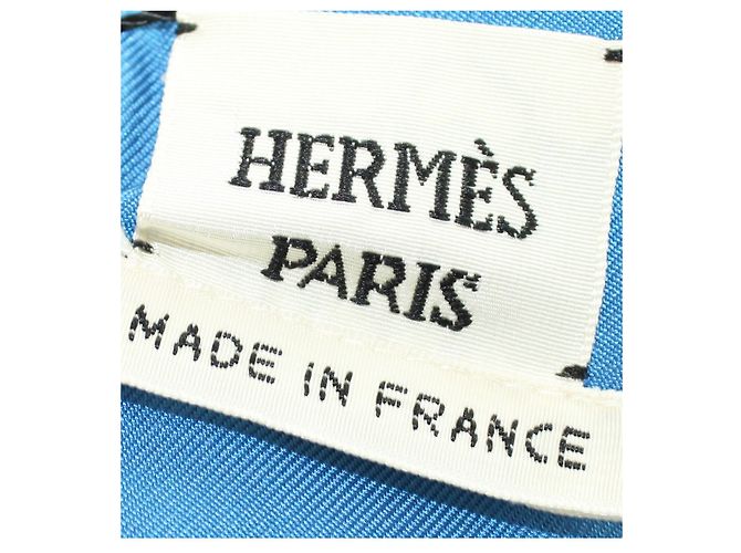 Hermès Pantalones con estampado de carruaje de seda Azul - vista 7