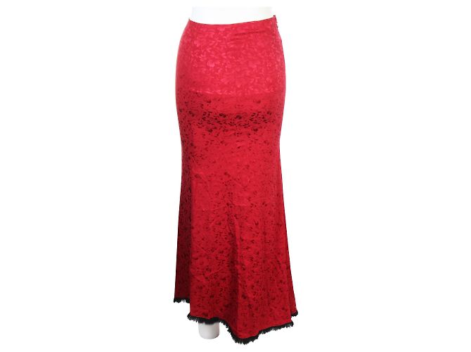 Lolita Lempicka Falda larga de seda burdeos - vista 2