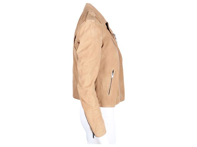 Miss June Kamelfarbene Reiterjacke aus echtem Leder - Ansicht 4