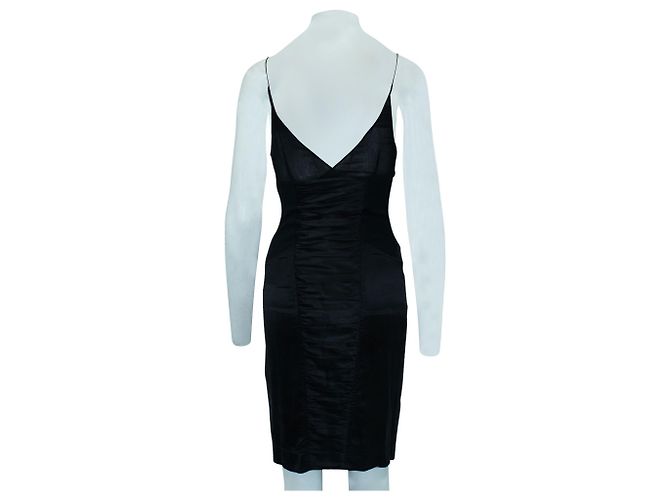 Catherine Malandrino Vestido de corte slim de seda negro - vista 3