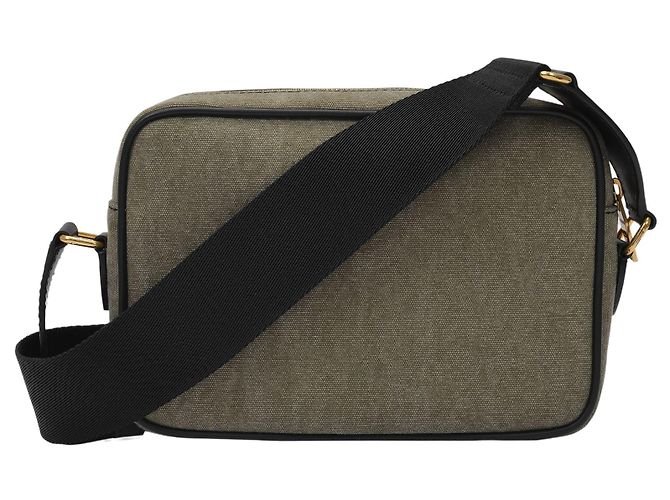 Balmain B-Army Camera Case 22 Bag in Khaki Canvas - view 3