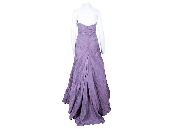 Nicole Miller Abito senza spalline viola Arancione Corallo - vista 3