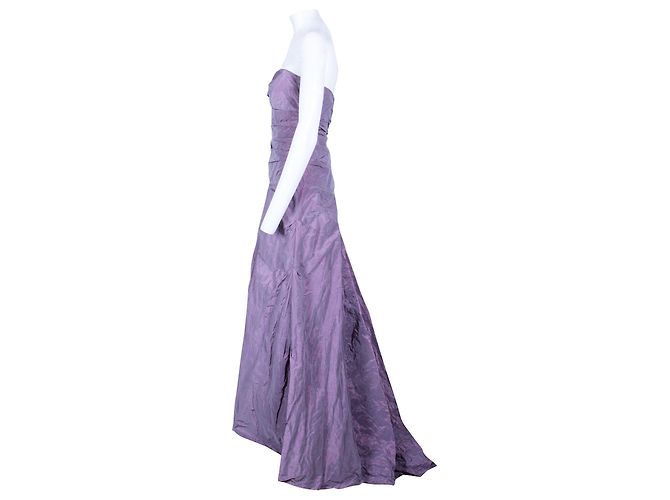 Nicole Miller Abito senza spalline viola Arancione Corallo - vista 4