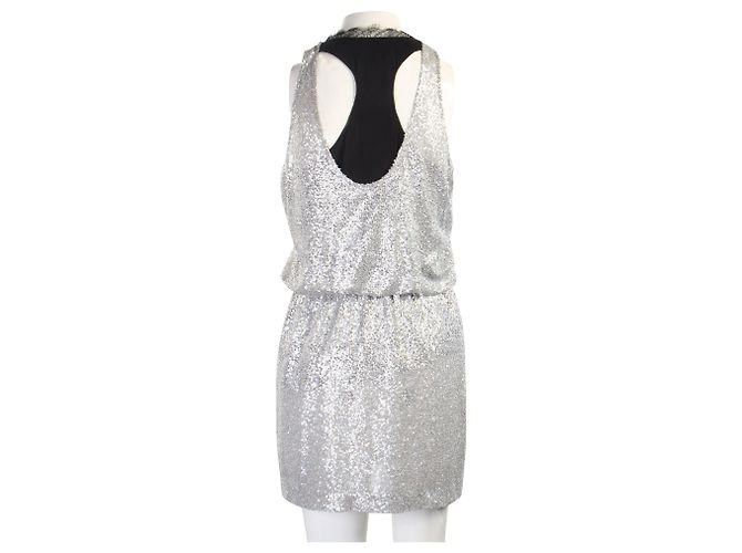 Robert Rodriguez Silbernes Paillettenkleid Metallisch - Ansicht 3