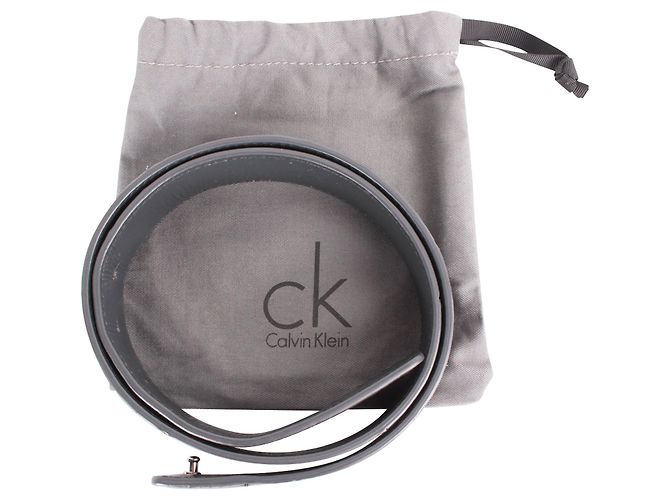 Calvin Klein Cintura in pelle di struzzo nera - vista 3