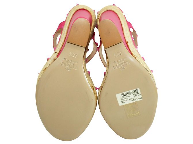 Valentino Zeppe espadrillas rosa con borchie - vista 5