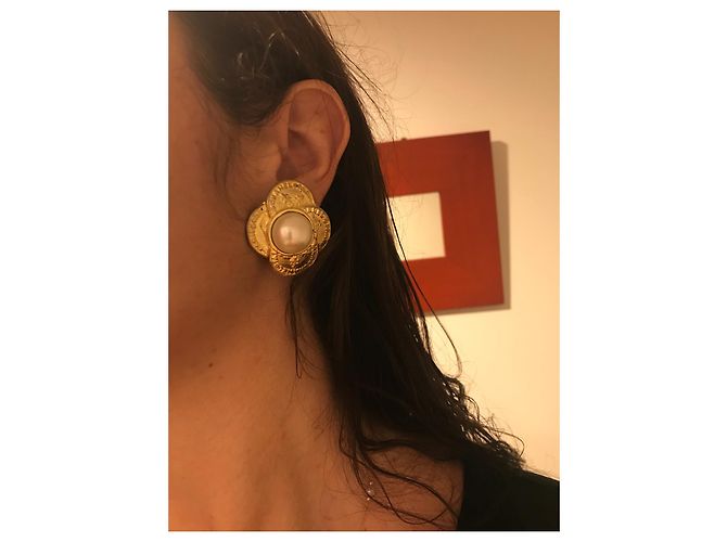 Pendientes Chanel Oro Gold hardware - vista 8