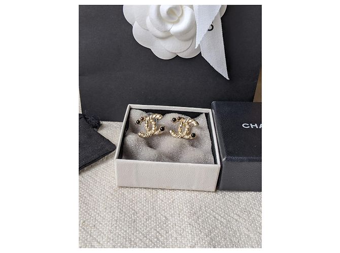 Chanel CC A12A Logo Pearl GHW Coco Mark Ohrringe Box Gold hardware - Ansicht 3