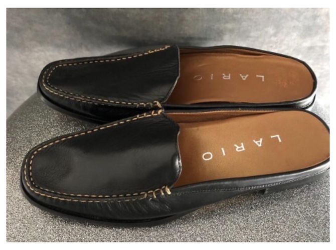 Autre Marque Mules in pelle nero e testa di moro T40 Marrone scuro - vista 2