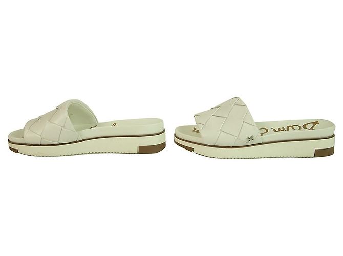Sam Edelman Adaley White Braided Leather Rubber Sole Slides Sandals Flat Shoes sz 7 - view 3