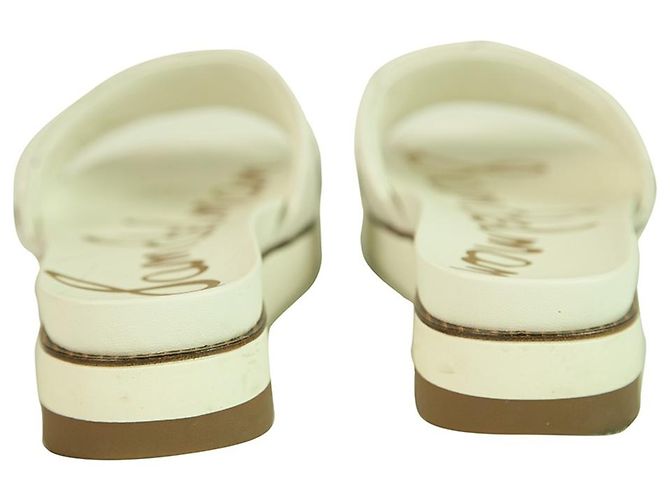 Sam Edelman Adaley White Braided Leather Rubber Sole Slides Sandals Flat Shoes sz 7 - view 6