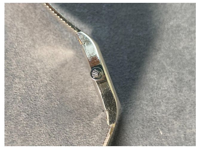 Rolex Cellini 3805 Orologio in Oro Bianco Quadrante Blu Navy Argento - vista 4