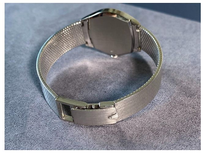 Rolex Cellini 3805 Orologio in Oro Bianco Quadrante Blu Navy Argento - vista 7