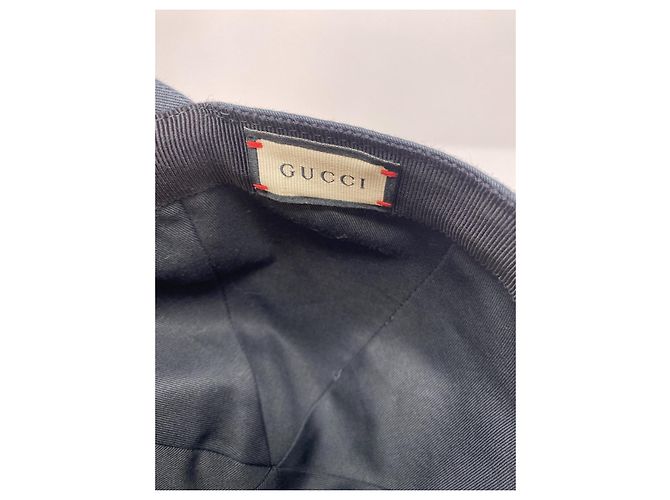 Cappellino da baseball Gucci in cotone blu - vista 4