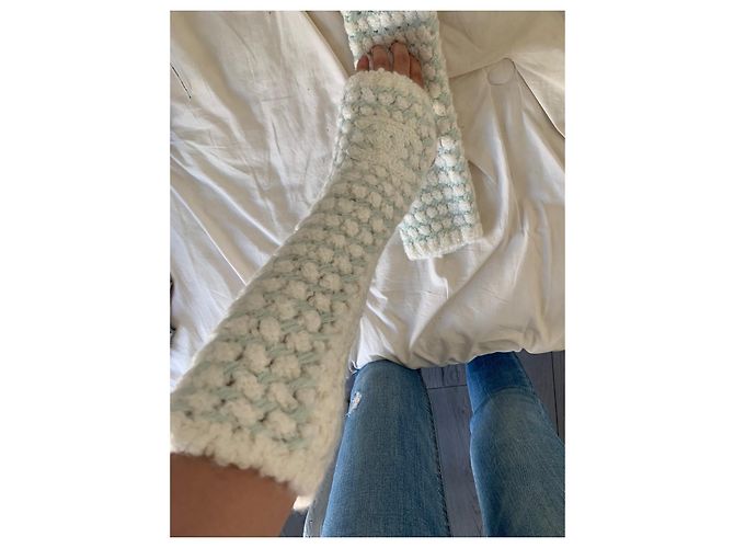 Chanel Luvas Branco Verde - vista 3
