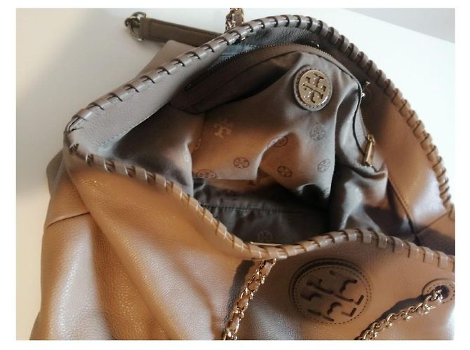 Shopper Beige Tory Burch con catena fissa e chiusura interna magnetica - vista 4