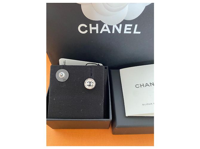 Chanel Strass Ohrringe Silber Hardware - Ansicht 2