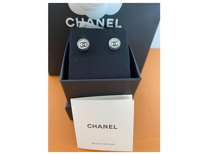 Chanel Strass Ohrringe Silber Hardware - Ansicht 3
