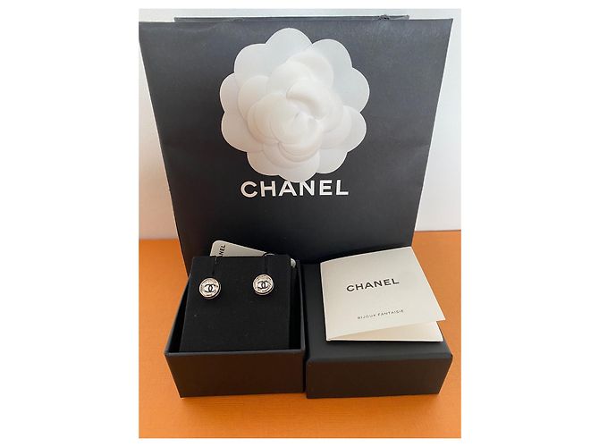 Chanel Strass Ohrringe Silber Hardware - Ansicht 5