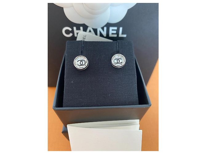 Chanel Strass Ohrringe Silber Hardware - Ansicht 6