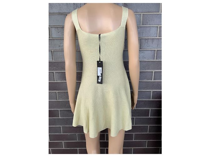 Autre Marque Top de malha Nora Barth Dourado de Viscose com Laço e Flor - vista 3