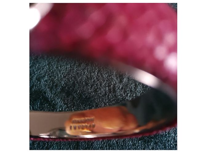 Autre Marque Bracciale BULGARI in zigrino rosa scuro e metallo Argento - vista 4