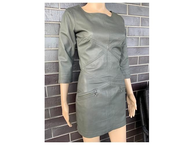 Bruuns Bazaar Lederkleid Grau - Ansicht 3