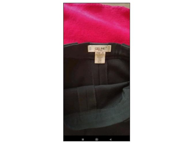 Calça Céline com punhos preta de lã Preto - vista 2