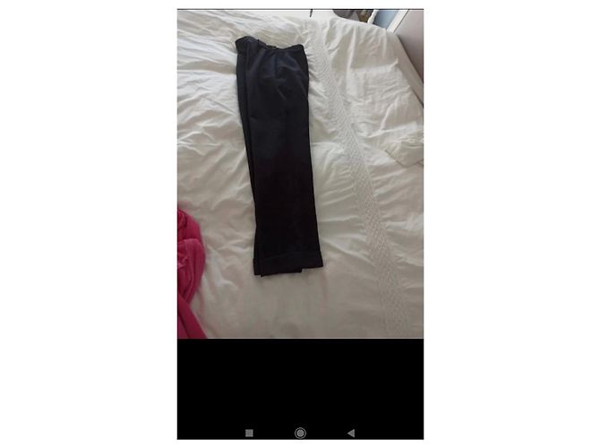 Calça Céline com punhos preta de lã Preto - vista 5