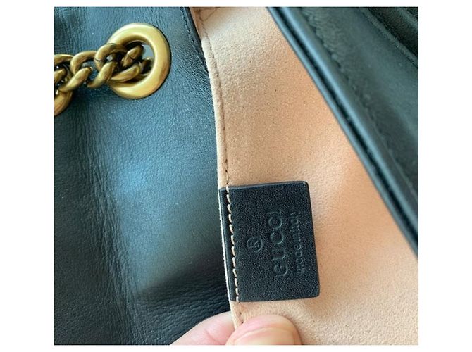 Gucci GG Marmont Matelasse Mini Borsa a tracolla in pelle - Nera Nero - vista 10